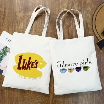 Момичетата Гилмор Графичен Принт Купувач Ежедневни Чанти За Пазаруване Pacakge Чанта С Голям Капацитет Чанта-Тоут Чанти За Рамо Ecobag За Многократна Употреба