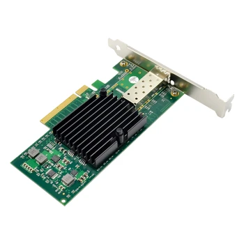 Мрежова карта PCI-E X8 Ethernet 10 Gigabit Влакна от страна на Сървъра адаптер X520 10GbE Single SFP + Fiber LC За чип 82599EN