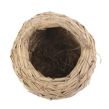 Bird ' s Nest Ръчно изработени, сплетенное От Слама, Естествено Гнездовое Гнездо За Разплод, Къщичка За Папагал, Попугайчика, се пазят неразделка Изображение 2